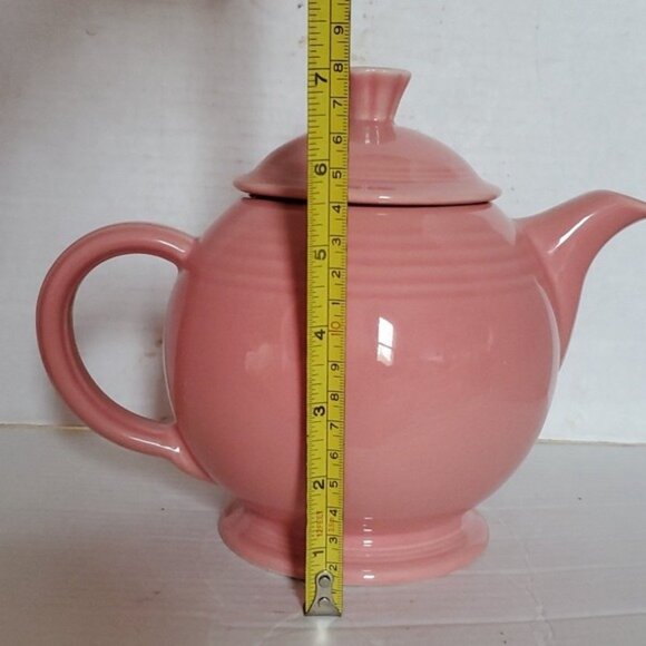 Fiestaware Fiesta 44 Oz Covered Ceramic Teapot Dish Container Pitcher Peony Pink - Picture 2 of 16
